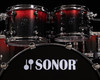 Sonor SQ2 6pc Medium Beech Kit - Black to Red Sparkle