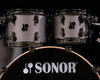Sonor SQ2 4pc Maple Kit - Grey Aluminium Lacquer w/Black Chrome HW