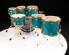 DW Collector's 7pc Maple SSC Shells Teal Glass w/Gold HW