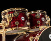 DW Collector's Maple/Mahogany 5pc Kit- Red Silk Onyx w/Gold Hardware