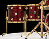 DW Collector's Maple/Mahogany 5pc Kit- Red Silk Onyx w/Gold Hardware