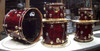 DW Collector's Maple/Mahogany 5pc Kit- Red Silk Onyx w/Gold Hardware