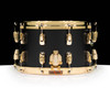 Pearl Masterworks 14x8 Stadium Shell Snare Drum - Matte Black w/ Gold