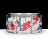 DW Collector's 6.5x14 Brass 8-Lug Snare with Custom Barbershop Wrap