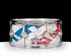DW Collector's 6.5x14 Brass 8-Lug Snare with Custom Barbershop Wrap
