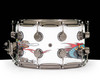 DW Collector's 8x14 Brass Snare Drum - Custom Wrap - White Dragon