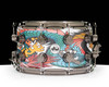 DW Collector's 6.5x14 Brass Snare Drum - Custom Wrap - White Dragon (DRVD0814SVNBK-WDGN)
