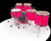 DW Collector's 6pc SSC Maple Kit -Neon Hot Pink w/Chrome Hardware