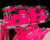 DW Collector's 6pc SSC Maple Kit -Neon Hot Pink w/Chrome Hardware