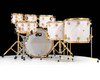 DW Collector's 7pc Maple/Mahogany Kit - White Crystal w/Gold HW