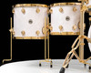 DW Collector's 7pc Maple/Mahogany Kit - White Crystal w/Gold HW