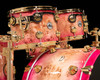 DW Collector's 6pc Maple SSC Kit - Transparent Pink Burst  on Mapa Burl
