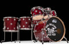 DW Collector's Series SSC Maple 7pc Ruby Glass with Chrome 8/10/12/14/16/22/14x6.5sd with Double Bass Drum Mount Chrome (NEW ORL