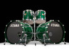 Tama Artstar Custom 6pc Double Bass kit in British Racing Green