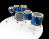 DW Collector's 6pc Maple Mahogany Shell Pack - Blue Glass top view