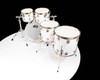 DW Collector's 5pc Maple Mahogany Kit - Piano White Lacquer Custom w/Nickel Hardware