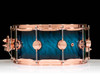 DW Collector's Series 6.5x14 Quilted Maple on 12ply VLT Shell with Copper Hardware - Transparent Regal to Black Burst back view