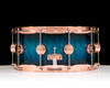 DW Collector's Series 6.5x14 Quilted Maple on 12ply VLT Shell with Copper Hardware - Transparent Regal to Black Burst Side view