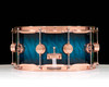 DW Collector's Series 6.5x14 Quilted Maple on 12ply VLT Shell with Copper Hardware - Transparent Regal to Black Burst Side view