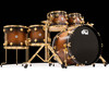 DW Collector's 5pc SSC Maple Kit - Honey to Ebony Satin Oil Burst with Gold front view