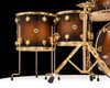 DW Collector's 5pc SSC Maple Kit - Honey to Ebony Satin Oil Burst with Gold floor tom view