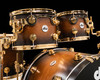 DW Collector's 5pc SSC Maple Kit - Honey to Ebony Satin Oil Burst with Gold tom view