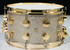 DW Collector's SonicPly Series Snare 8x14 - Broken Glass - Gold Hardware  back view