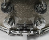 DW Collector's SonicPly Series Snare 8x14 - Broken Glass - Chrome Hardware Closeup