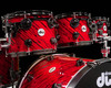 DW Collector's Series 7pc SSC Maple Kit - Twisted Red Lava tom view