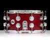 DW Collector's 7x14 Maple SSC Snare Drum - Ruby Glass side view