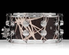 DW Collector's 7x14 Maple SSC Snare Drum - Smoke Glass Contrails w/Chrome HW back view
