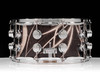 DW Collector's 7x14 Maple SSC Snare Drum - Smoke Glass Contrails w/Chrome HW side view