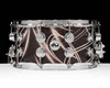 DW Collector's 7x14 Maple SSC Snare Drum - Smoke Glass Contrails w/Chrome HW front view