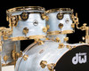 DW Collector's SSC Maple Pale Blue Oyster with Gold 6pc 10/12/14/16/22/14 TOM VIEW