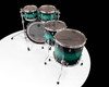 Mapex Saturn VI 5pc Maple/Walnut Drum Kit – Marine Teal Burst Studioease 10/12/14/16/22 SR628XUZXT top view