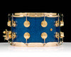 DW Collector’s Series 8x14 SSC Maple Snare Drum – Blue Glass w/ Gold Hardware back view