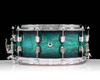 Mapex Saturn VI 14x6.5 Snare Drum - Marine Teal Burst back view