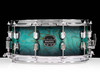 Mapex Saturn VI 14x6.5 Snare Drum - Marine Teal Burst front view