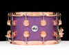 DW Collector's SSC Maple 8x14 Snare Drum - Purple Drift - Copper HW front view