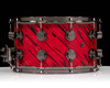 DW Collector's SonicPly 8x14 Snare - Twisted Red Lava with Black Nickel back view