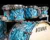 Tama Starclassic Walnut/Birch 6pc Shell Pack – Turquoise Pearl tom closeup