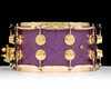 DW Collector's SSC Maple Snare Drum 7x14 Gold Double Row Lugs - Purple Drift back view