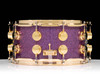 DW Collector's SSC Maple Snare Drum 7x14 Gold Double Row Lugs - Purple Drift side view