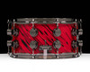 DW Collector's Series SonicPly 7x14 Double Row Snare Drum - Red Lava with Black Nickel side view