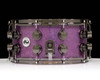 DW Collector's SSC Maple Snare Drum 7x14 Black Nickel Double Row Lugs - Purple Drift side view