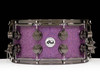 DW Collector's SSC Maple Snare Drum 7x14 Black Nickel Double Row Lugs - Purple Drift front view