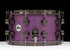DW Collector's SSC Maple Snare Drum 8x14 Black Nickel Double Row Lugs - Purple Drift side view