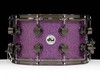 DW Collector's SSC Maple Snare Drum 8x14 Black Nickel Double Row Lugs - Purple Drift front view