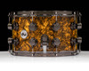 DW Collector's Series SSC Maple Snare Drums Gold Abalone 8x14 Black Nickel side view