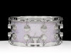 DW Collector's Series SSC Maple 7x14 Snare Drum - Diamond Nebula with Chrome Hardware side view